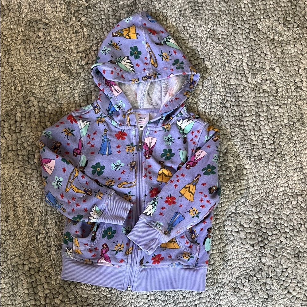 Hanna Andersson Disney Lavender Hoodie with Princess Print